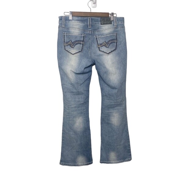 Soundgirl Y2K Jeans Juniors 13 Flare Boot Cut Stretch Mid Rise Embroidery Bling - Picture 9 of 12
